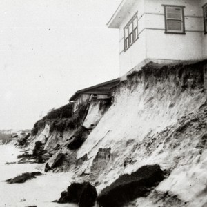 Beach erosion in the vicinity of the Palm Beach Surf Life Saving Club, Palm Beach, Queensland, 1954 Max Thomson, photographer