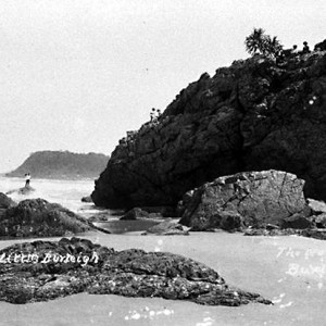 Rocks and headland at Little Burleigh circa 1920s Photographer unknown
