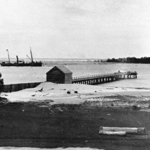 The Steamship SS Tweed anchored off Southport, circa 1891. Photographer unknown