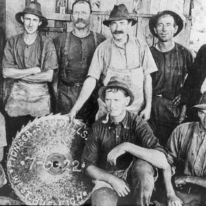 Workers of the Pioneer Sawmill, June, 1922. Photographer unknown