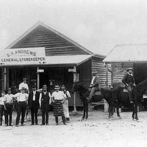 Andrew's family General Store managed by Samuel, Robert, and Thomas C Andrews, Mudgeeraba, 1919. Photographer unknown