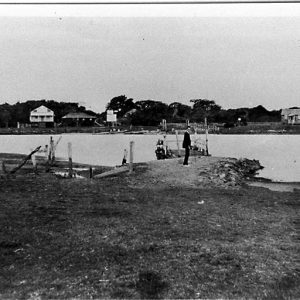 Meyer's Ferry looking over the Nerang River to Elston, 1918. Herbert Arundel, photographer