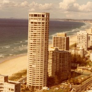 Focus building in Surfers Paradise, Queensland, 1979. Michael Bedward, photographer.