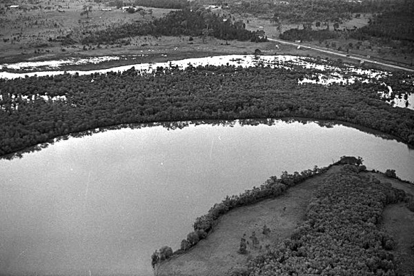 Aerial view over Coombabah Lake Conservation Park circa 1970s Photographer unknown
