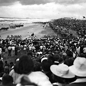 March past at the 1947 Australian Surf Life Saving Championships at Southport, Queensland, 1947 Photographer unknown