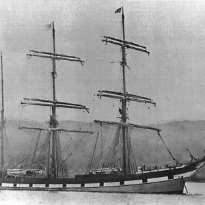 Cambus Wallace at anchor, Stradbroke Island, Queensland, circa 1894 Photographer unknown