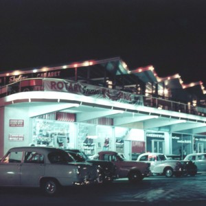 Night time view of the Chevron Skyline Cabaret Nightclub, Surfers Paradise, Gold Coast, 1958 Laurie Holmes photographer