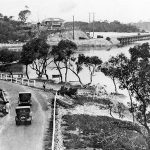 Tallebudgera Creek Bridge and kiosk, Queensland, circa 1930 Photographer unknown