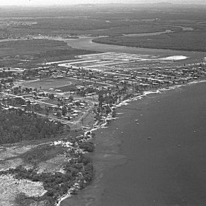 Aerial view of Paradise Point looking west, circa 1970. Photographer unknown