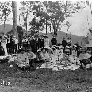 Picnic in the vicinity of Reserve Road, Upper Coomera, 23 May 1912. Photographer unknown