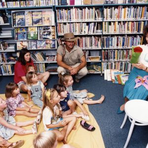 Storytime at Mudgeeraba Library, circa 1990s. Photographer unknown