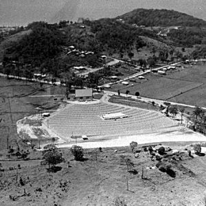 Aerial view of Burleigh Drive-in Theatre, 1958. Photographer unknown