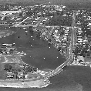 Biggera Creek and the Lands End bridge, circa 1970. Photographer unidentified